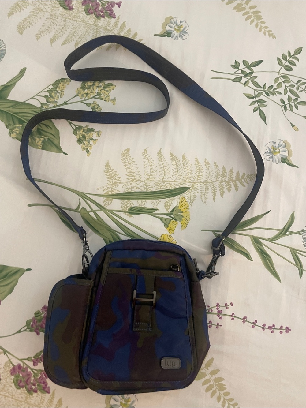 Lug Crossbody Utility Bag - Blue Camouflage